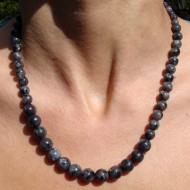 Labradorit - larvikit náhrdelník