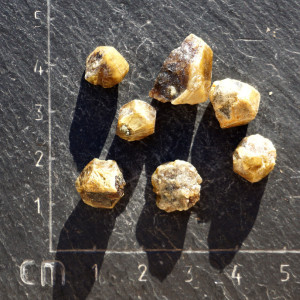 Zelený granát se sagenitem - set 7ks